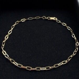 10K Yellow Gold Chain Bracelet 7.5 Inch 1.6mm Lobster Clasp Solid Gold